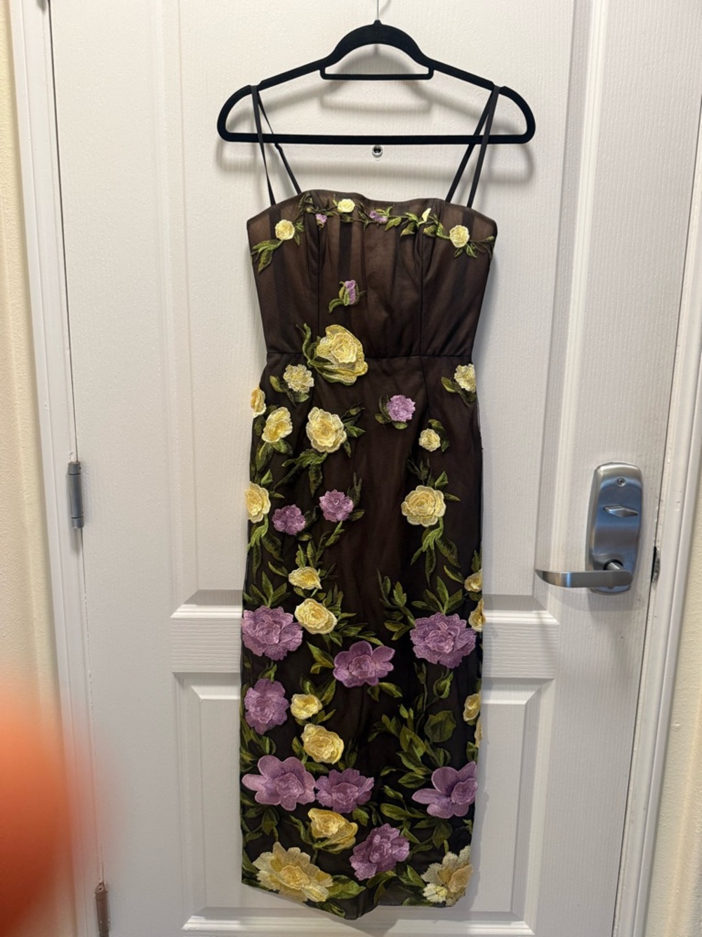 Helsi Gemma Sleeveless 3D Floral Midi Dress Size in 	
black/yellow  XS NWT - Picture 6 of 8